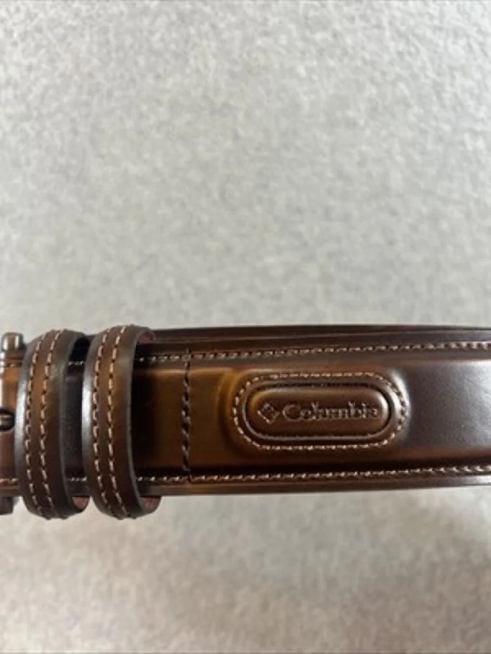 Colombia Sportswear Men's Leather Adjustable Belt Brown Size 46-48 New W/O Tags